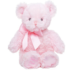 Bearington Collection My First Bear Classic Hand-Sewn 12-Inch Pink Stuffed Bear