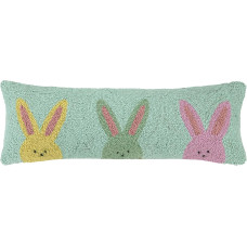 Peking Handicraft Three Peeps Lumbar Pillow 24 x 8"