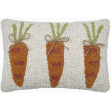 Peking Handicraft Carrots Hook Pillow 8" x 12"