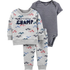 Carter's 3-Piece Race Car Fleece Cardigan Set Carter's 3-Piece Race Car Fleece Cardigan Set