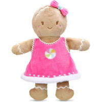 iscream Sweet Furry 15" x 6" Gina Gingerbread Embroidered Accent Holiday Pillow