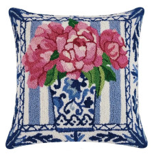 Peking Handicraft Pretty Petals Hook Pillow, 18-inch Square